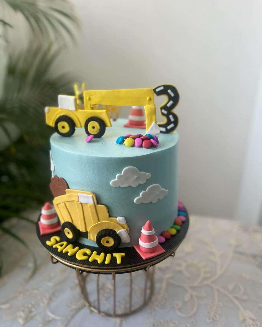 Construction theme cake